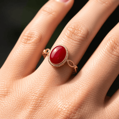 Open Ring RVS Ovaal Emaille met Dot Reliëf (Goudkleurig) - Aramat Jewels - Ringen - cadeautip