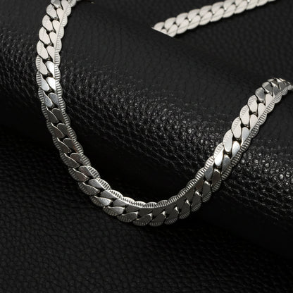 Platte Chunky Gourmet Ketting 8mm Zilverkleurig Staal - Aramat Jewels - RVS Sieraden - Halskettingen - cadeautip