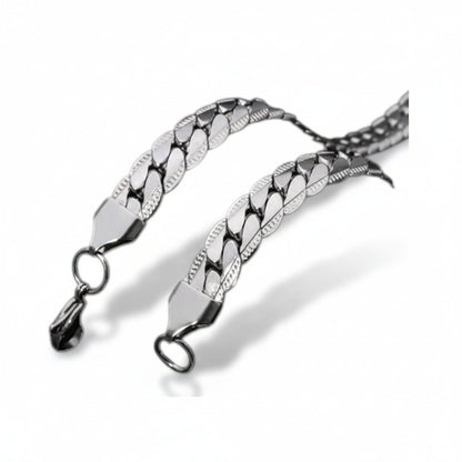 Platte Chunky Gourmet Ketting 8mm Zilverkleurig Staal - Aramat Jewels - RVS Sieraden - Halskettingen - cadeautip