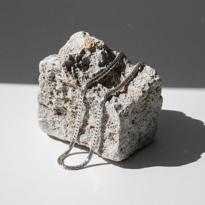 Platte Robuuste Gourmet Ketting 6mm Zilverkleurig Staal - Aramat Jewels - Halskettingen - cadeautip