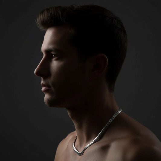 Platte Robuuste Gourmet Ketting 6mm Zilverkleurig Staal - Aramat Jewels - Halskettingen - cadeautip