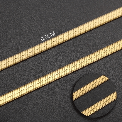 Platte Slangenketting Goudkleurig Staal - Aramat Jewels - RVS Sieraden - Halskettingen - cadeautip