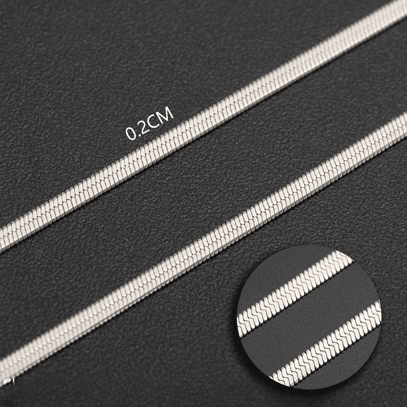 Platte Slangenketting Zilverkleurig Staal - Elegante Snake Chain - Aramat Jewels - RVS Sieraden - Halskettingen - cadeautip