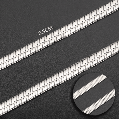 Platte Slangenketting Zilverkleurig Staal - Elegante Snake Chain - Aramat Jewels - RVS Sieraden - Halskettingen - cadeautip