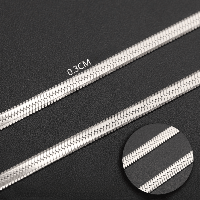 Platte Slangenketting Zilverkleurig Staal - Elegante Snake Chain - Aramat Jewels - RVS Sieraden - Halskettingen - cadeautip