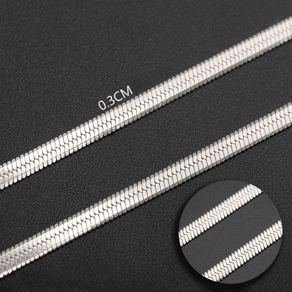 Platte Slangenketting Zilverkleurig Staal - Elegante Snake Chain - Aramat Jewels - RVS Sieraden - Halskettingen - cadeautip