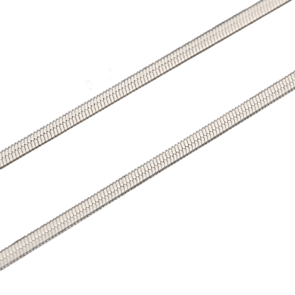 Platte Slangenketting Zilverkleurig Staal - Elegante Snake Chain - Aramat Jewels - RVS Sieraden - Halskettingen - cadeautip