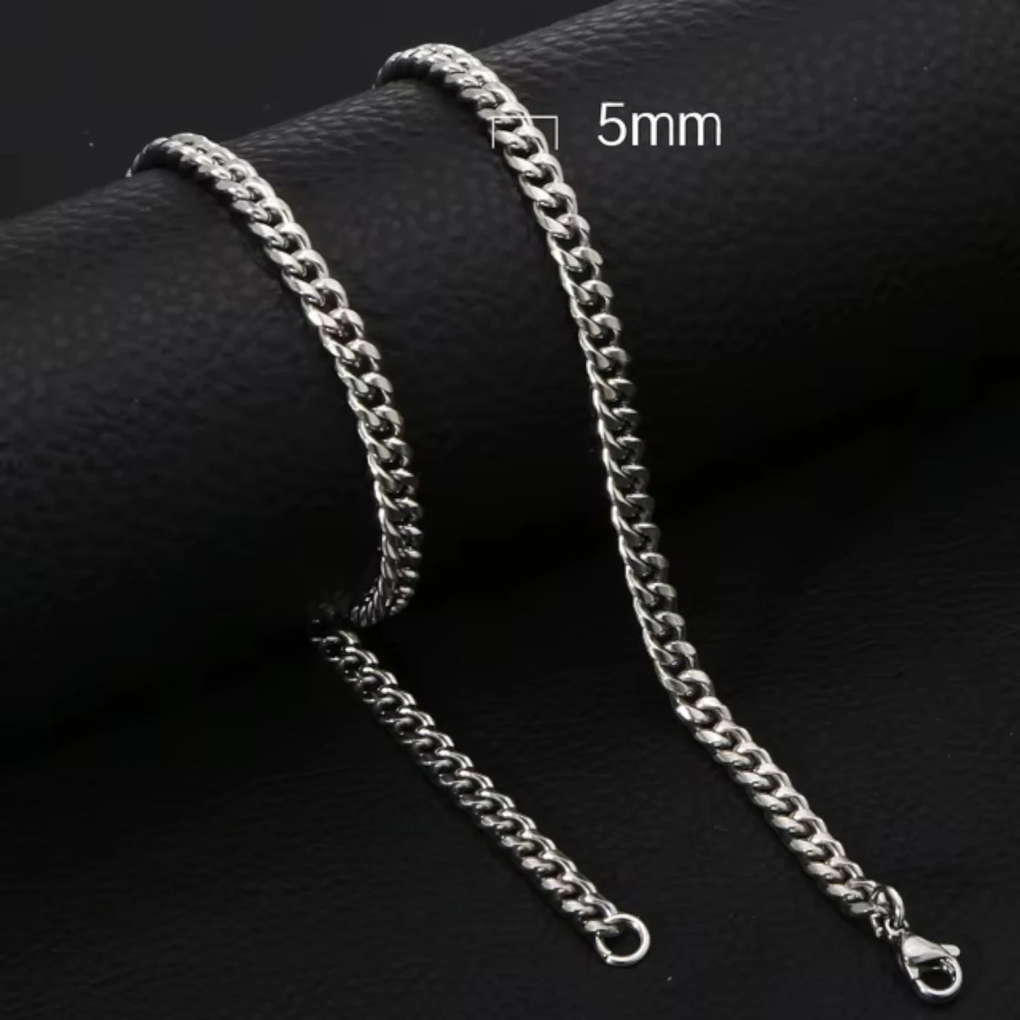 Collier gourmet moderne argenté en acier inoxydable