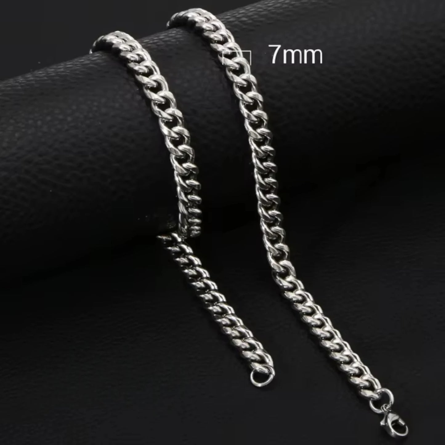 Collier gourmet moderne argenté en acier inoxydable