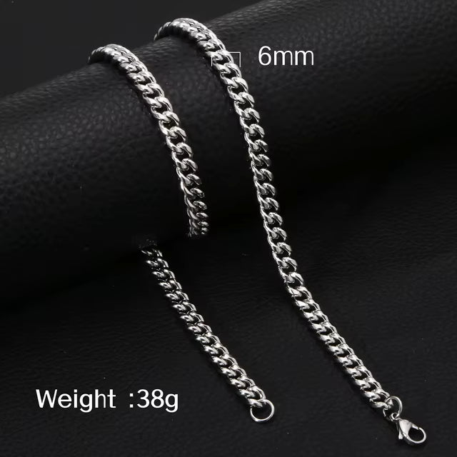 Collier gourmet moderne argenté en acier inoxydable