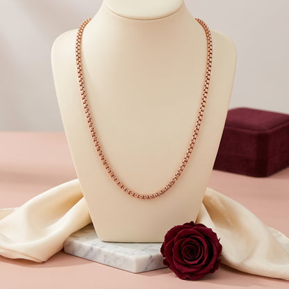 Rosékleurige Stalen Jasseron Ketting – Elegante Schakelketting Dames RVS