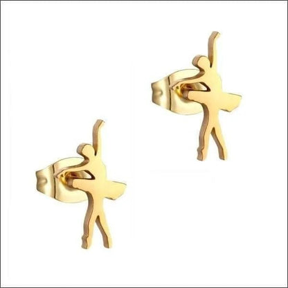 Boucles d'oreilles Dancer – Acier doré 11 x 6 mm