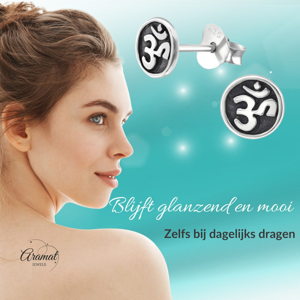 Zilveren Ohm oorbellen – 6 mm nikkelvrij