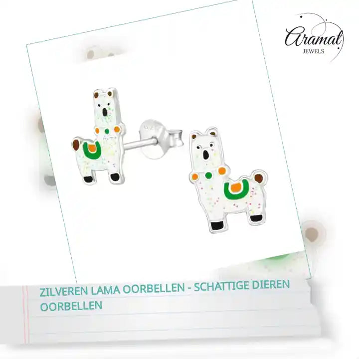 Zilveren Lama Oorbellen - Schattige Dieren Oorbellen by@Outfy