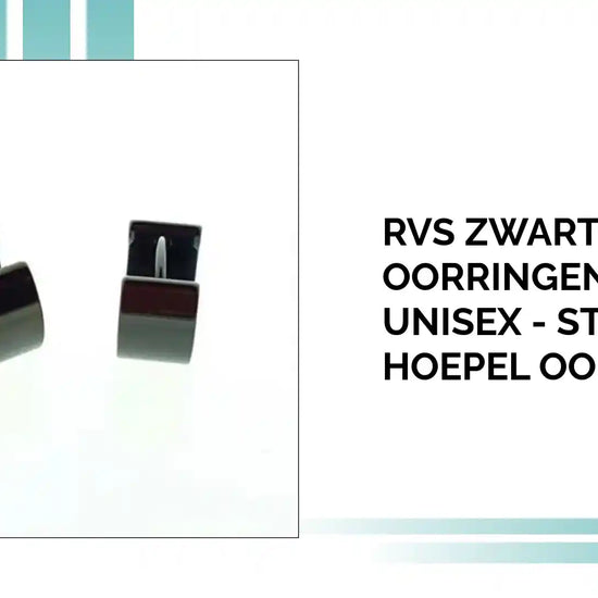RVS Zwarte Oorringen 14mm Unisex - Stoere Hoepel Oorbellen by@Outfy