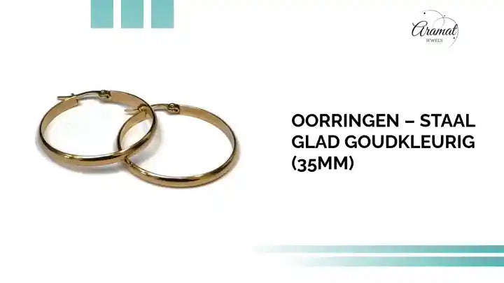 Oorringen &ndash; Staal Glad Goudkleurig (35mm) by@Outfy