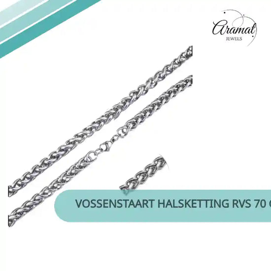 Vossenstaart Halsketting RVS 70 cm &ndash; 7 mm by@Outfy
