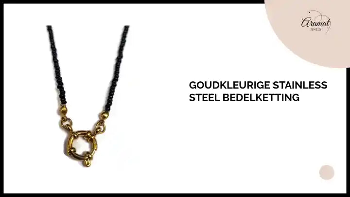 Goudkleurige Stainless Steel Bedelketting by@Outfy