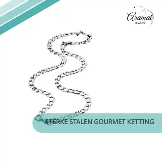 Sterke Stalen Gourmet Ketting by@Outfy
