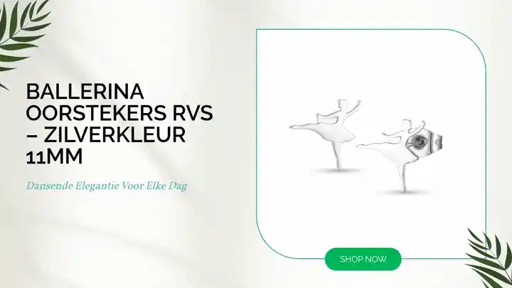 Ballerina Oorstekers RVS &ndash; Zilverkleur 11mm by@Outfy