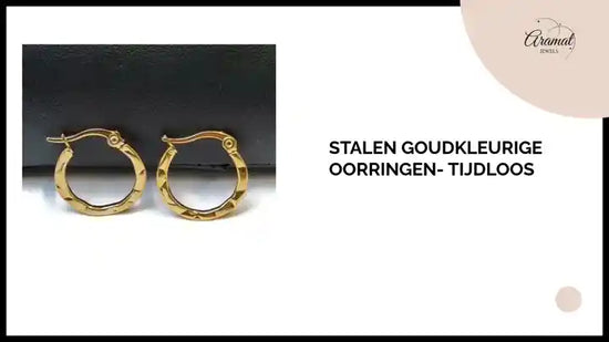 Stalen Goudkleurige Oorringen- Tijdloos by@Outfy