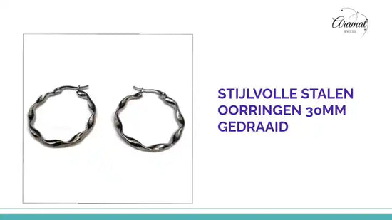 Stijlvolle Stalen Oorringen 30mm gedraaid by@Outfy