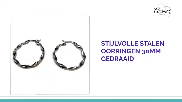 Stijlvolle Stalen Oorringen 30mm gedraaid by@Outfy