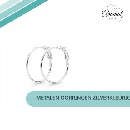 Metalen Oorringen Zilverkleurig 30mm Klapscharnier by@Outfy