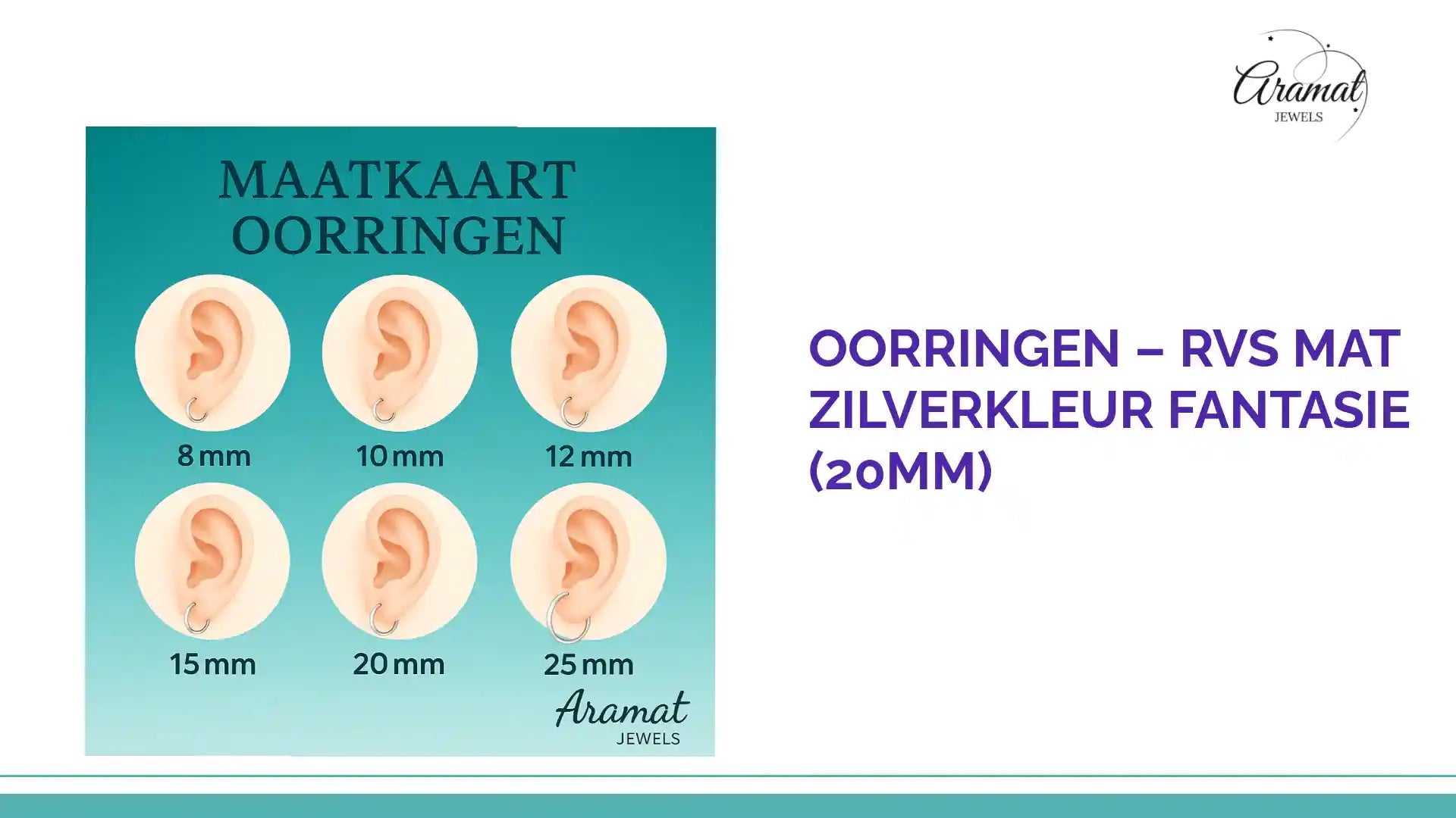 Oorringen &ndash; RVS Mat Zilverkleur Fantasie (20mm) by@Outfy
