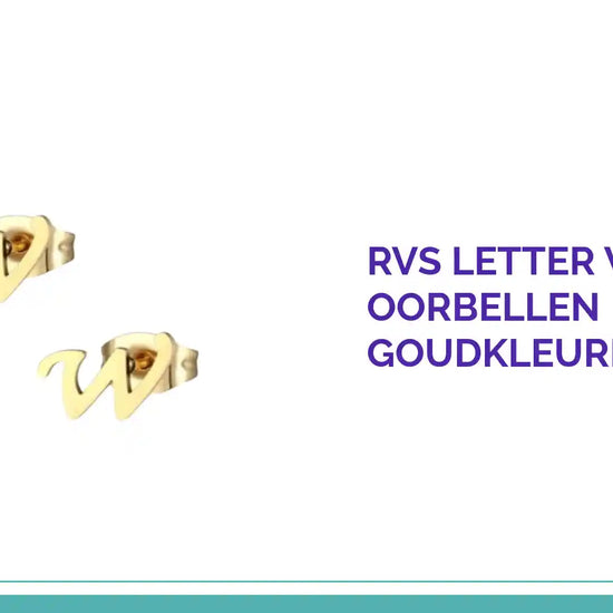 RVS Letter W Oorbellen Goudkleurig &ndash; Initiaal by@Outfy