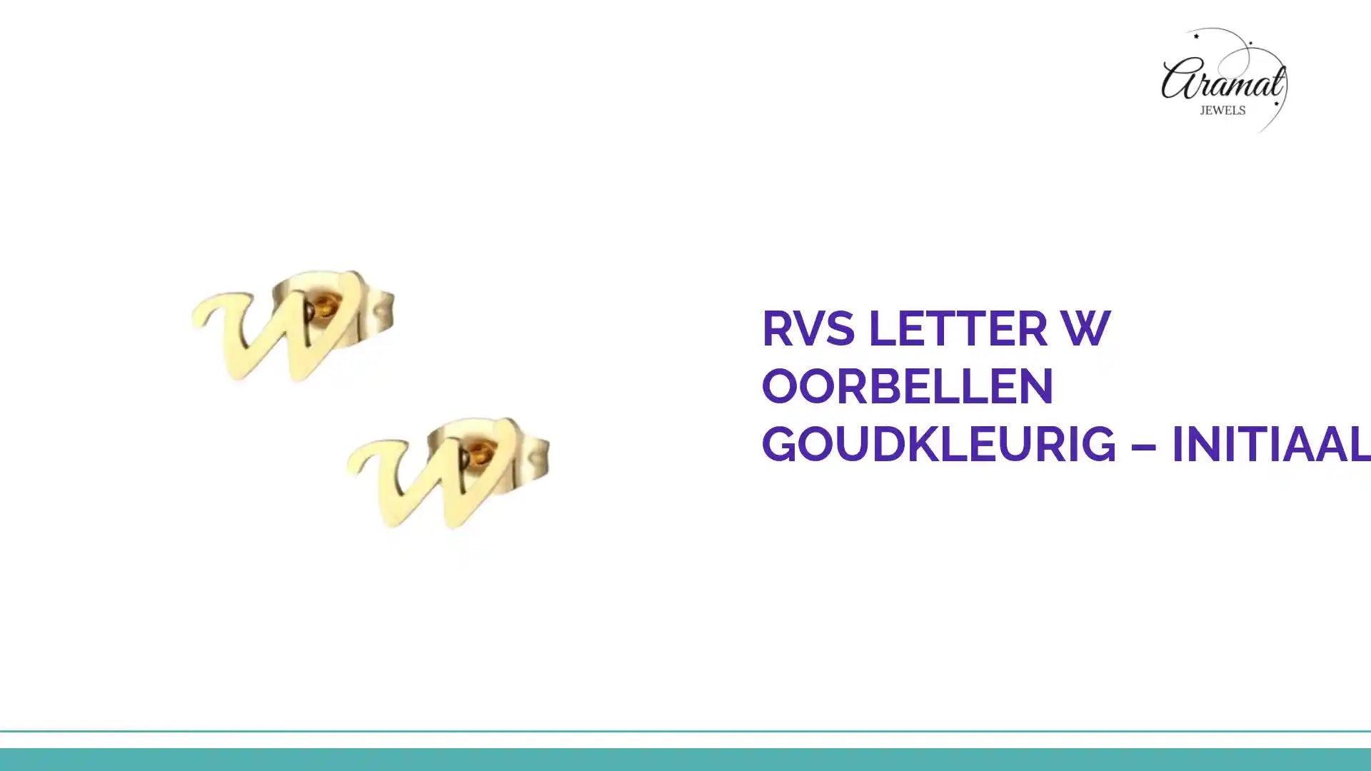 RVS Letter W Oorbellen Goudkleurig &ndash; Initiaal by@Outfy