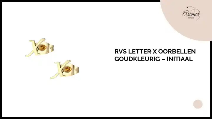 RVS Letter X Oorbellen Goudkleurig &ndash; Initiaal by@Outfy