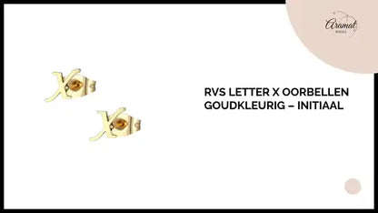 RVS Letter X Oorbellen Goudkleurig &ndash; Initiaal by@Outfy