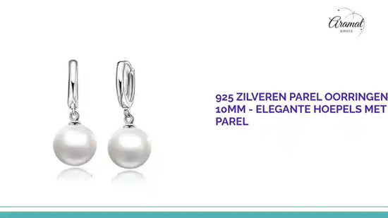 925 Zilveren Parel Oorringen 10mm - Elegante Hoepels met Parel by@Outfy