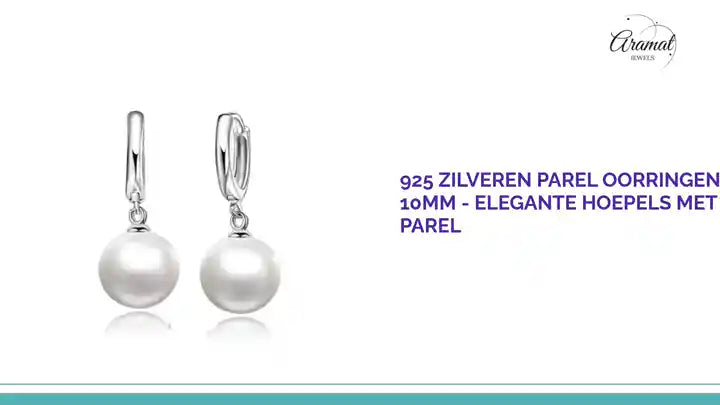 925 Zilveren Parel Oorringen 10mm - Elegante Hoepels met Parel by@Outfy