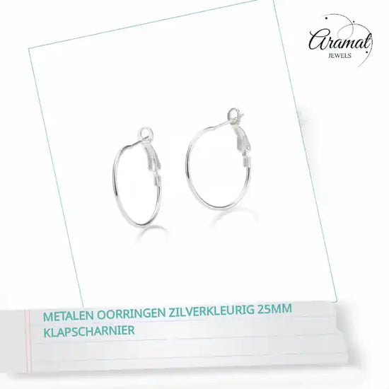 Metalen Oorringen Zilverkleurig 25mm Klapscharnier by@Outfy