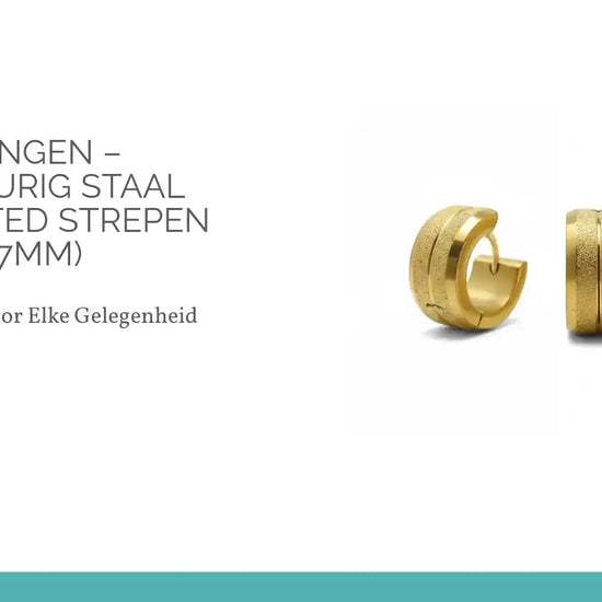 Oorringen &ndash; Goudkleurig Staal Sandblasted Strepen (13x7mm) by@Outfy