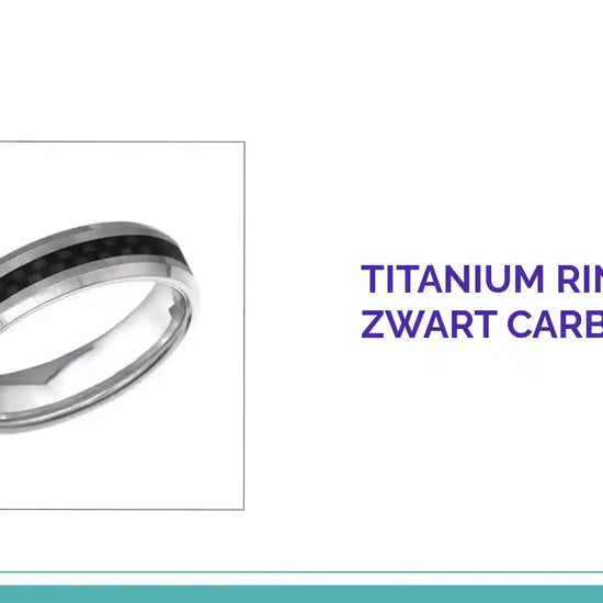 Titanium Ring met Zwart Carbon Inleg by@Outfy