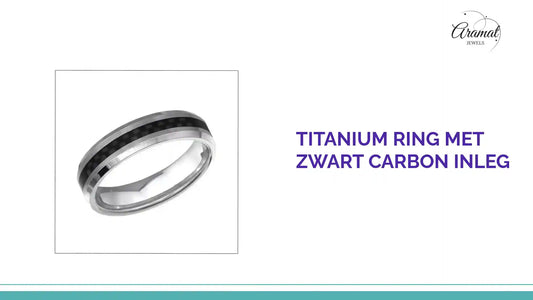 Titanium Ring met Zwart Carbon Inleg by@Outfy