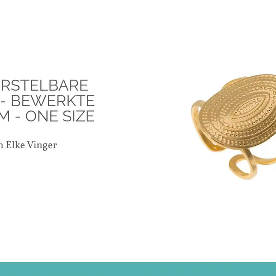 Stalen Verstelbare Open Ring - Bewerkte Ovaal 24mm - One Size by@Outfy