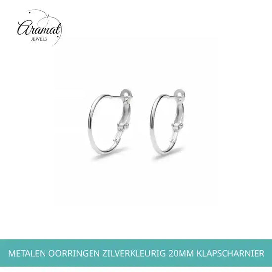 Metalen Oorringen Zilverkleurig 20mm Klapscharnier by@Outfy