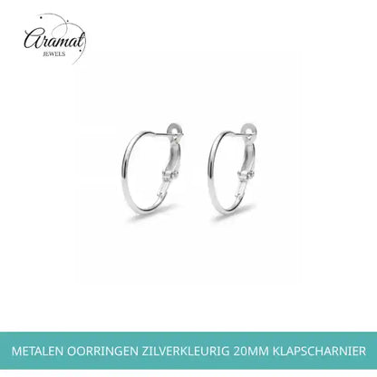 Metalen Oorringen Zilverkleurig 20mm Klapscharnier by@Outfy