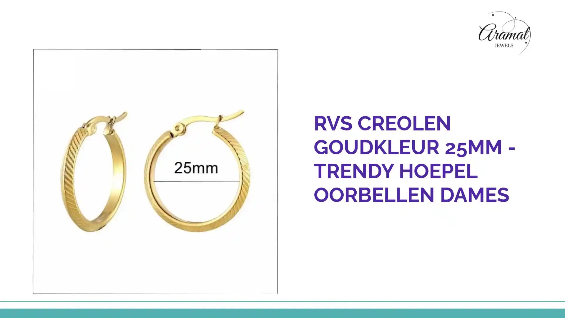 RVS Creolen Goudkleur 25mm - Trendy Hoepel Oorbellen Dames by@Outfy
