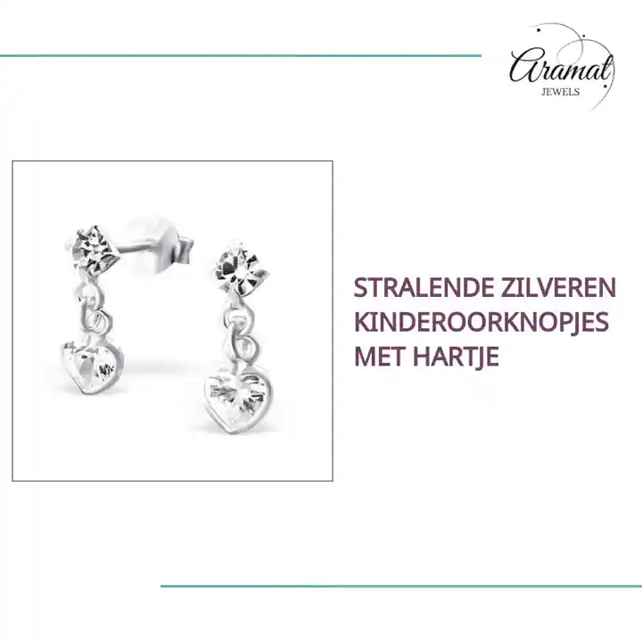 Stralende Zilveren Kinderoorknopjes met Hartje by@Outfy