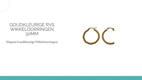 Goudkleurige RVS wikkeloorringen 30mm by@Outfy