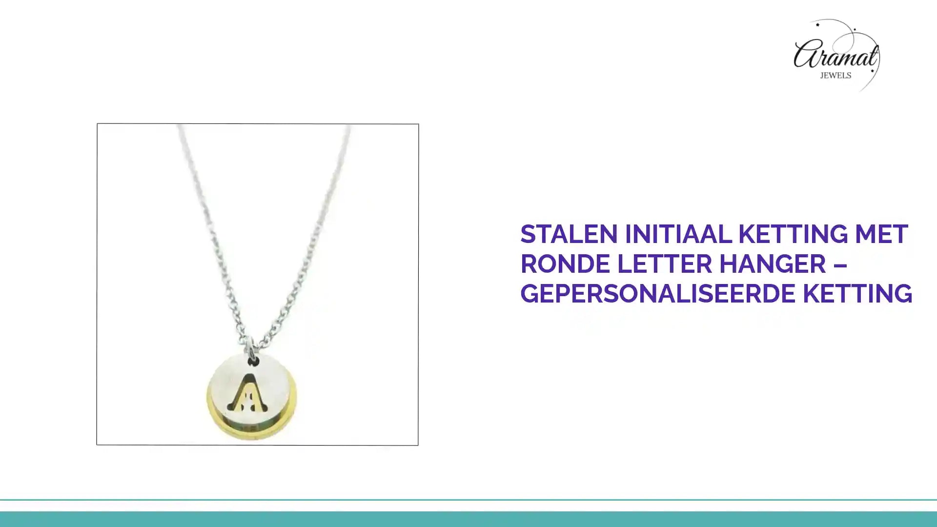 Stalen Initiaal Ketting met Ronde Letter Hanger &ndash; Gepersonaliseerde Ketting by@Outfy