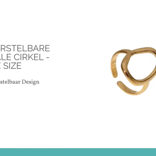 Stalen Verstelbare Ring - Ovale Cirkel - One Size by@Outfy
