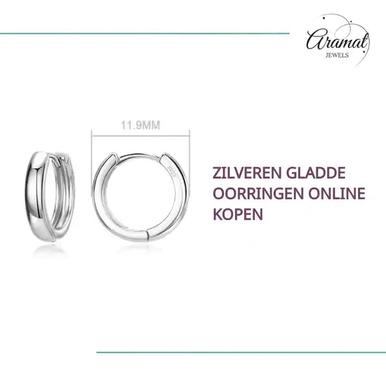 Zilveren Gladde Oorringen online kopen by@Outfy