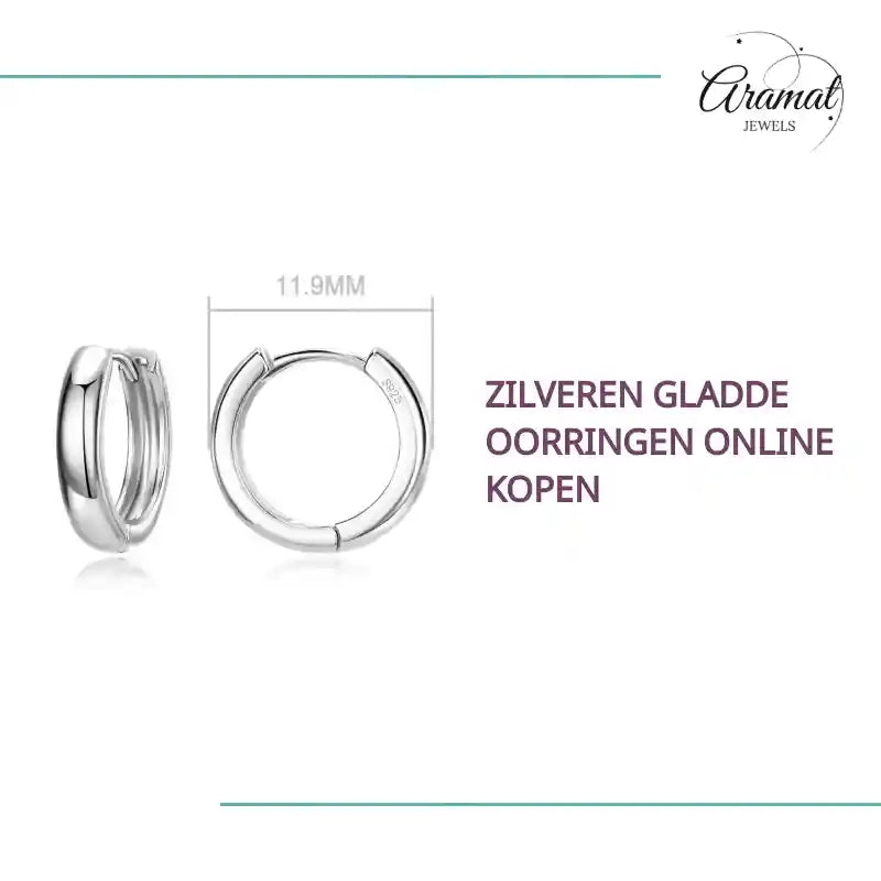 Zilveren Gladde Oorringen online kopen by@Outfy