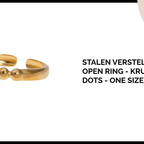 Stalen Verstelbare Open Ring - Kruis van Dots - One Size by@Outfy